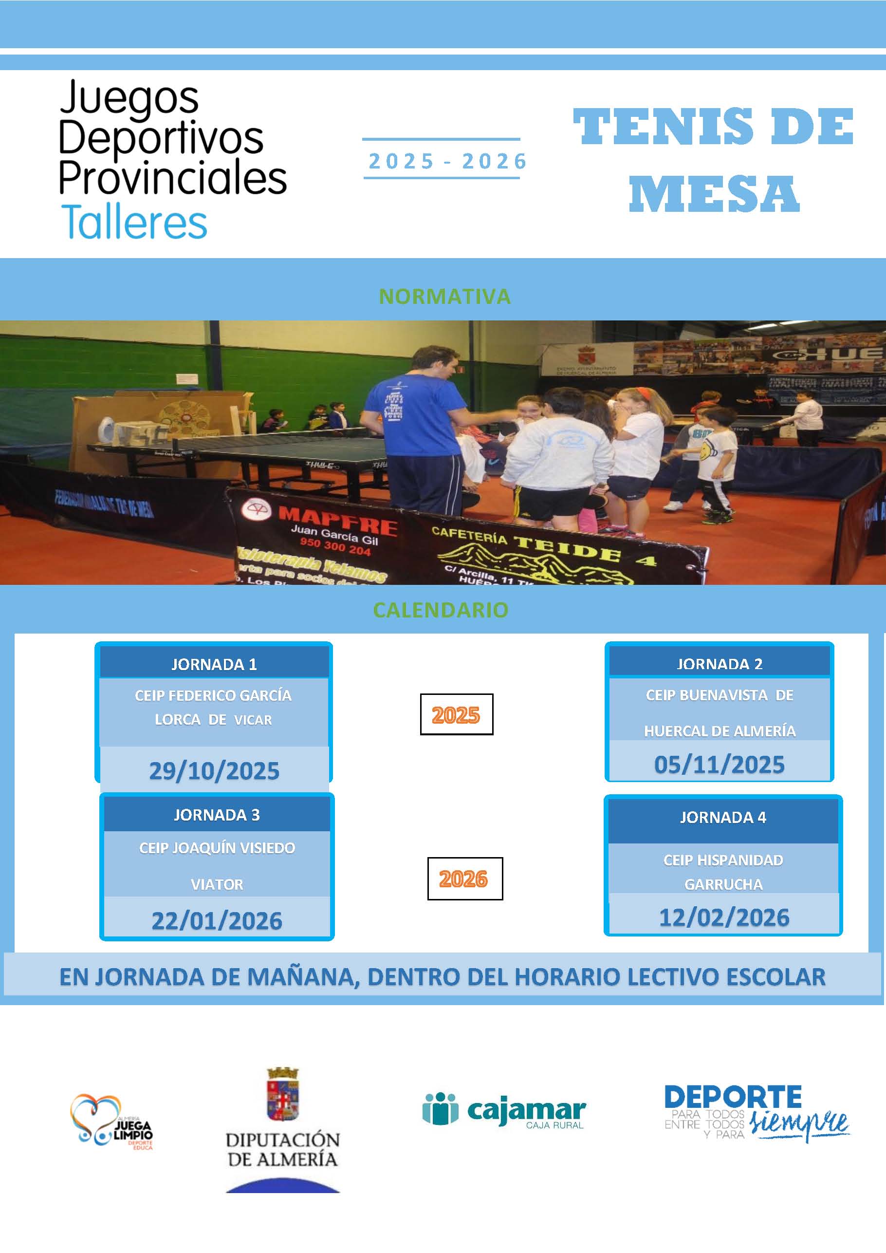 Talleres Educativos de Promoción del Tenis de Mesa. Viator 22-1-26